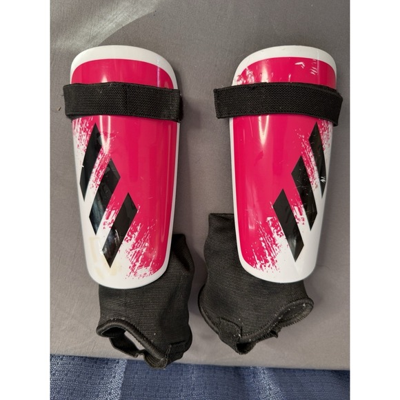 adidas Other - Adidas Shin Guards Girls Size Medium Soccer Pink Black White 6-9 Yr